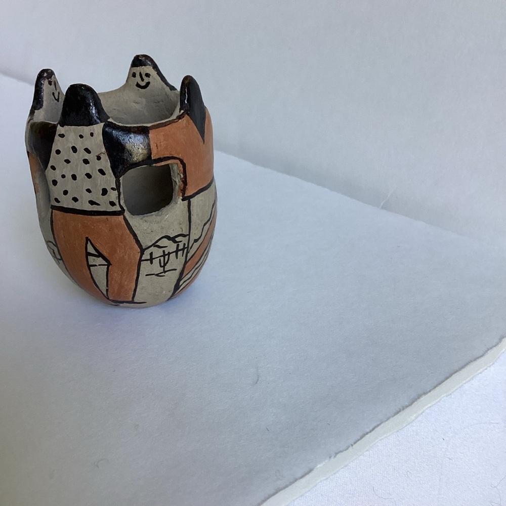 Tohono O’odham Native American Friendship Bowl Vase Angea Pottery Southwest